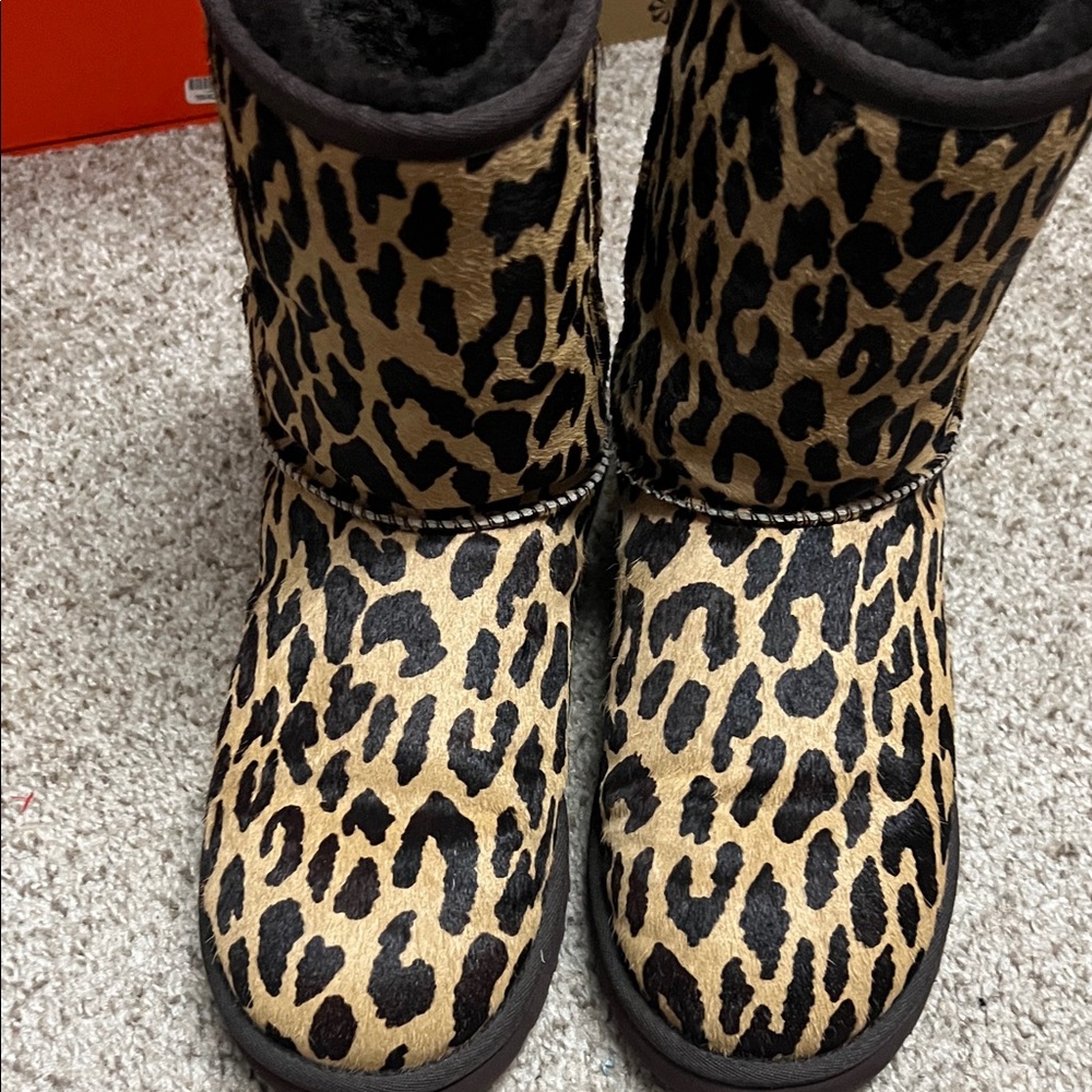 UGG Leopard Print Ankle Boots
